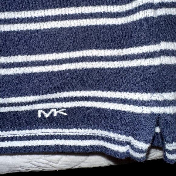 Michael Kors Men's Striped Short Sleeve Polo Blue Multi Size Large Spread Collar - Picture 6 of 9